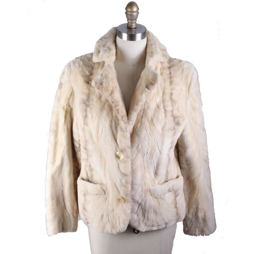 Mob wife mob boss vtg Chub Jacket Buttercream Fur Short Creation Aphrodite